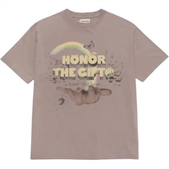 NEW HONOR THE GIFT men's palms graphic tee in stone - Picture 1 of 5